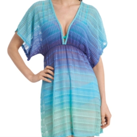 Jordan Taylor SM Ombre Blue/Green Gradient Swim Coverup - Picture 1 of 10